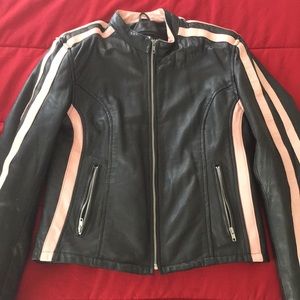 Black and pink Motorcycle Jacket